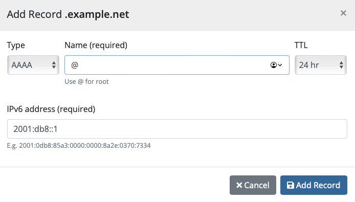 AAAA Record Example