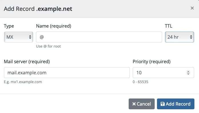 MX Record Example