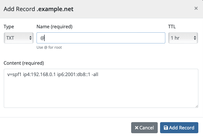 TXT Record Example